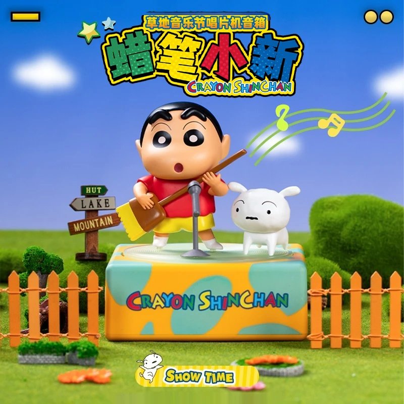 

Anime Crayon Shin-Chan Figures Desktop Ornament Speaker Grassland Music Festival Series Bluetooth Speaker For Kid Christmas Gift