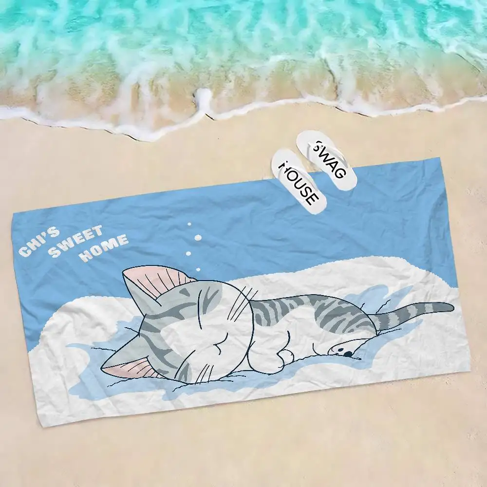 C-Chi's-Sweet-Home Adorable-Domestic Microfiber Blanket Quick Drying Beach Towels Oversized Printing Super Pool Towel Blanket