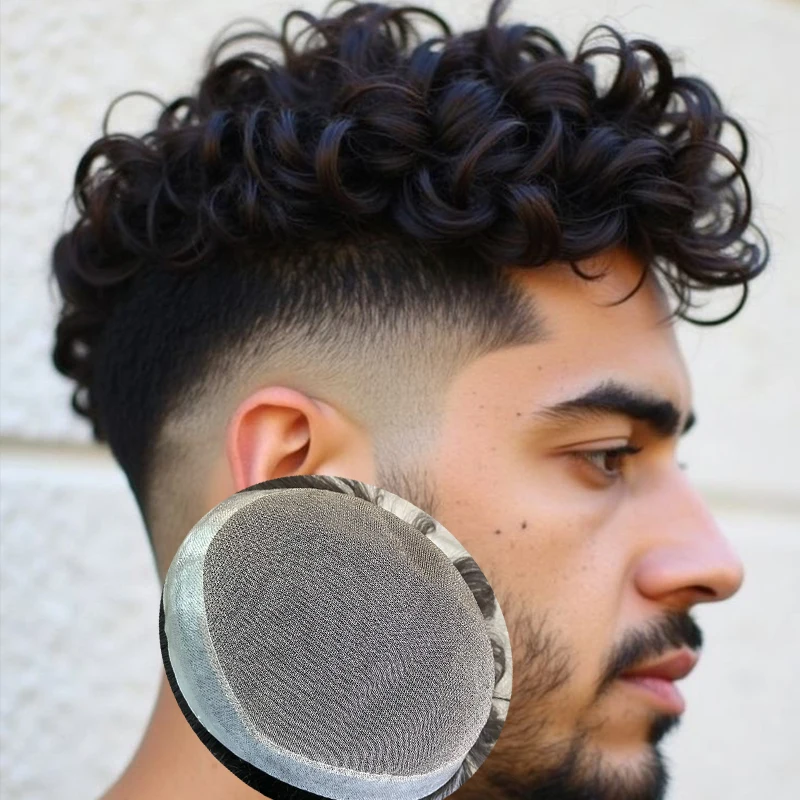 

28 м 25 мм 20 мм вьющиеся необнаружимые прочные тонкие полиуретановые австралийские кружевные мужские парики 100% человеческие волосы # 1 # 1б Черный Темно-Коричневый # 2-я система