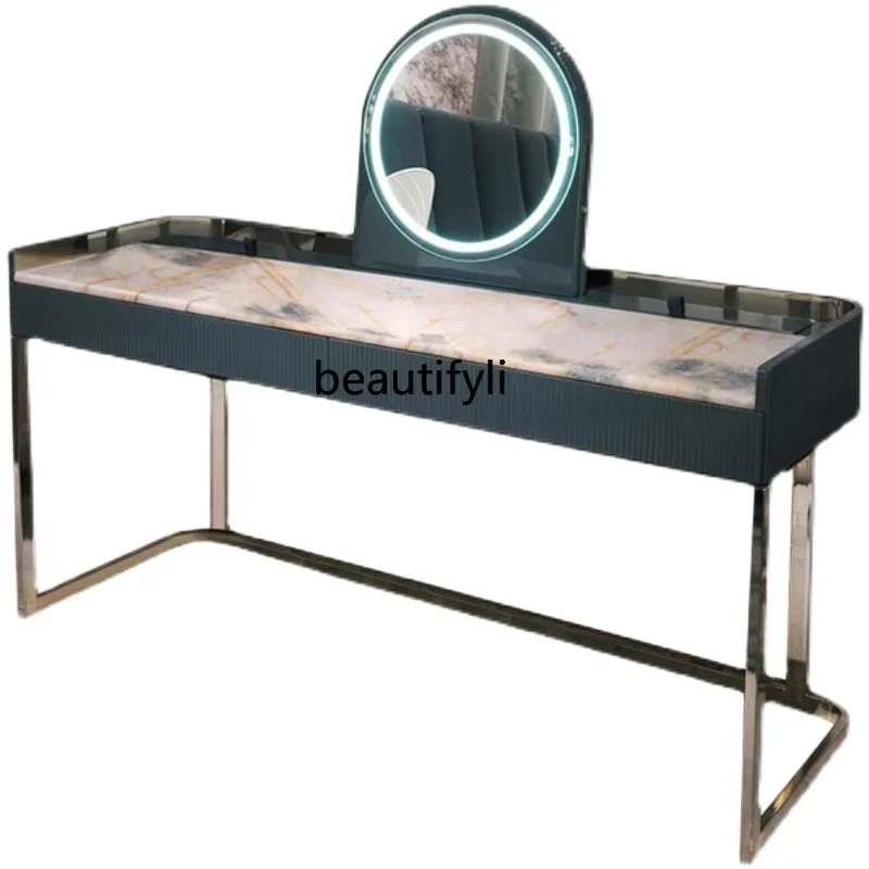 Q181  Light Luxury Dresser LED Light Dressing Table Home Luxury Stone Dressing Table