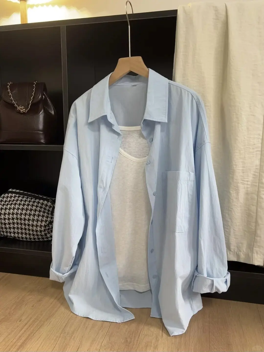 B76 light blue-with pockets heavy cotton