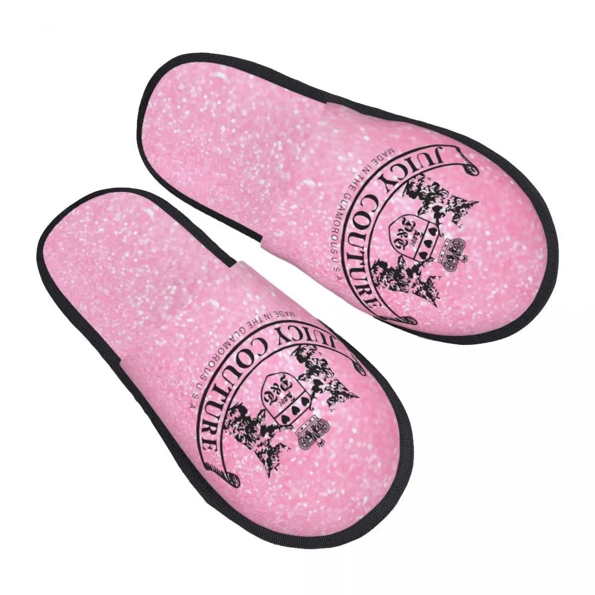 Winter Furry Slippers Juicys Pink Y2K JC Accessories Household Fur Slippers Slides Bedroom Coutures Cozy Anti-skid Slides