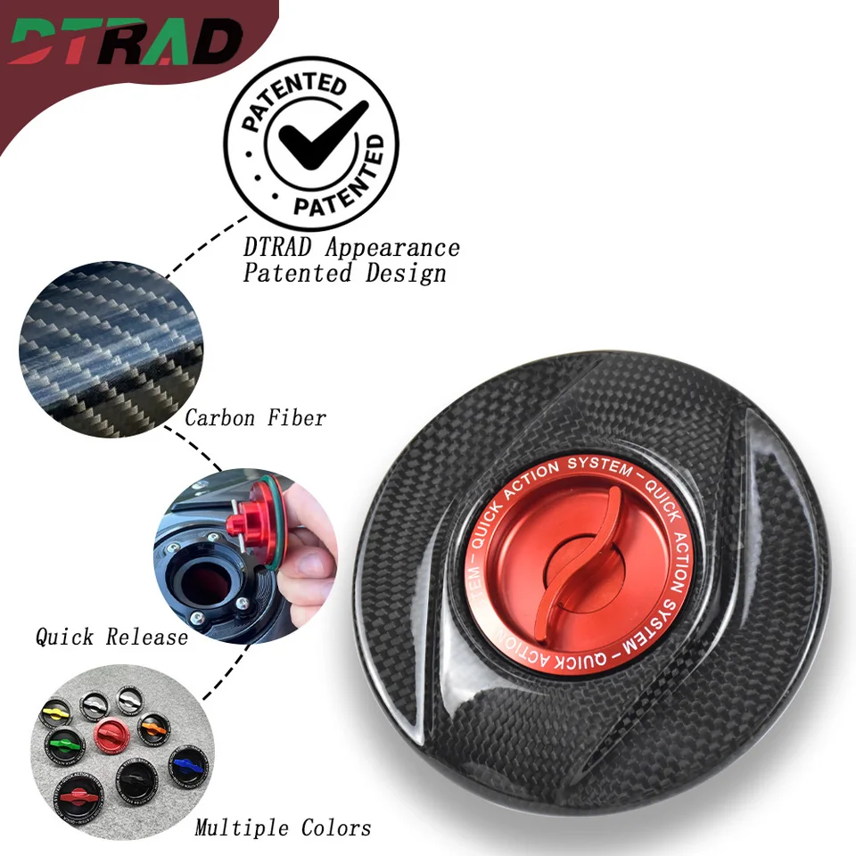 DTRAD Carbon Fiber Aluminum Alloy Keyless Fuel Tank Cap For Aprilia RSV 1000 R/RSV4 TUONO V4 R/RR/ 2025 Motorcycle Quick LockMot
