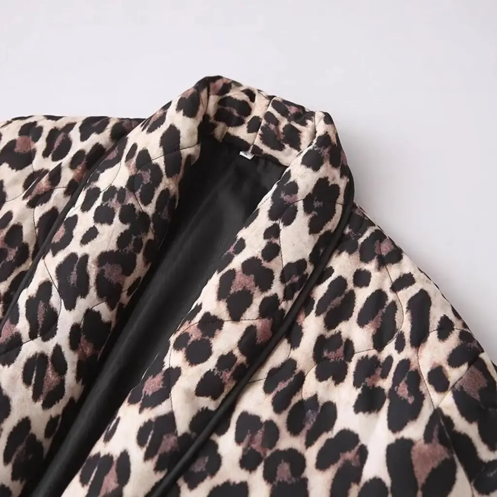 

Женская повседневная куртка с животным принтом, уличная мода, осень-зима, новый европейско-американский хлопковый топ