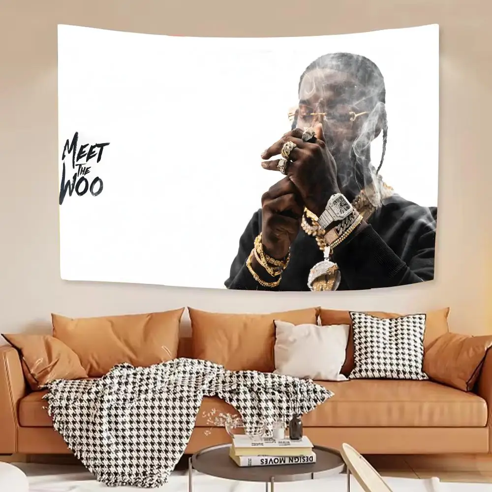 Drill Pop Smoke RIP Tapestry House Bedroom Living Bar Garden Microfiber Decoration Background
