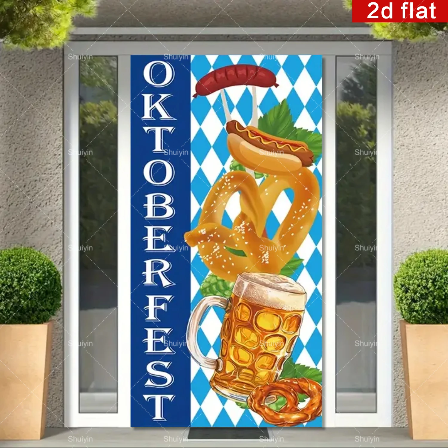 لافتة ثنائية الأبعاد لمهرجان بيرة ميونيخ مهرجان أكتوبر غطاء باب الحفلات ديكور داخلي وخارجي الشرفة علامة خلفية صور الدعائم #1