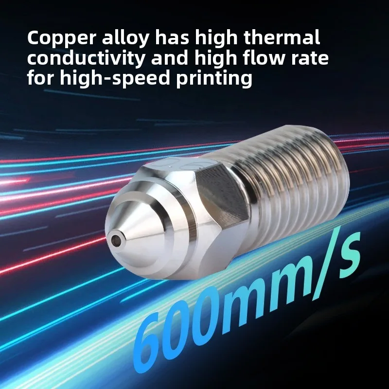 For Neptune 4 3D Printer Nozzle 0.4mm M6 1.75mm Filament Brass/Copper/Hardened Steel Extruder Nozzle