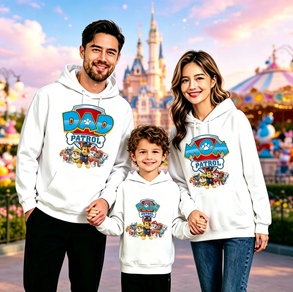 Kids Hoodie Cute Cartoon PAW Patrol Print Long Sleeve Pullover Casual Family Matching Tops Boys Girls Children Hooded Sweatshirt