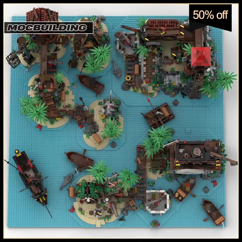 مجموعات حزمة جزر الفيلم MOC اللبنات القلعة نموذج التكنولوجيا الطوب لتقوم بها بنفسك تجميع جمع العمارة اللعب هدية عيد الميلاد