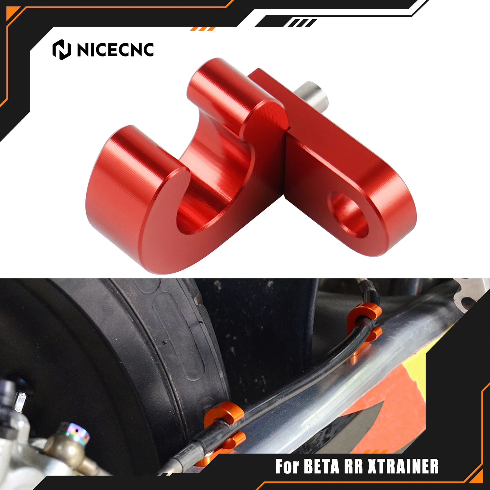 

NICECNC For Beta RR 300 2013-2024 Xtrainer 300 2015-2024 Rear Brake Hose Line Cable Clamp RR 125 RR 350 RR 390 RR 430 RR 480 500