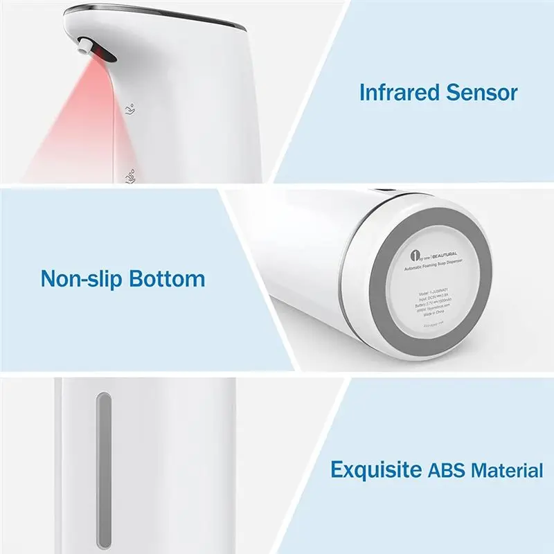 

(ABLP) Automatic Foaming Soap Dispenser, Touchless Rechargeable Sensor Hand Soap Dispenser, Dish Soap Dispenser