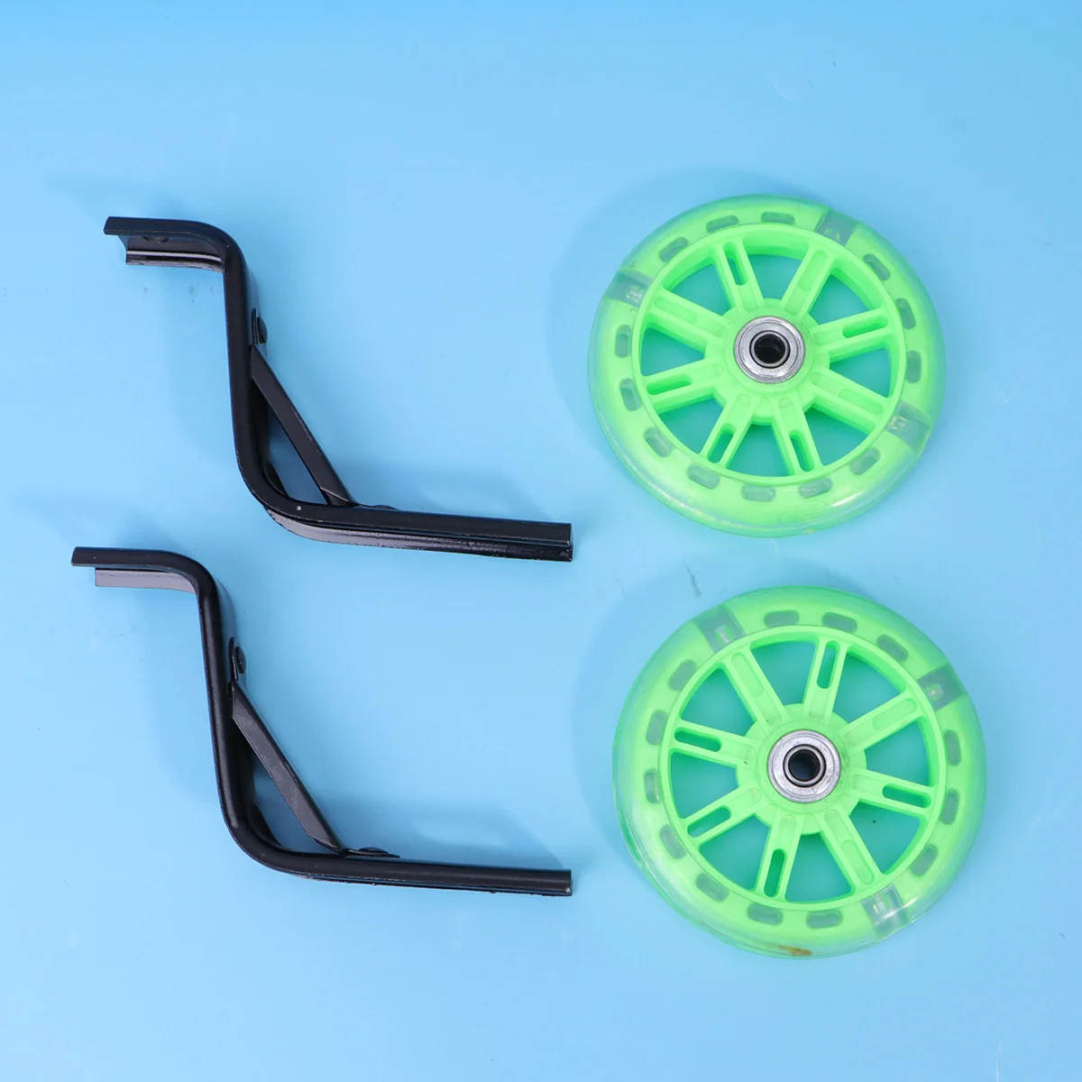 

2 PCS Kids Bike Training Wheels Balance Flashing Auxiliary Sturdy Adjustable Eco Friendly High Strength Material