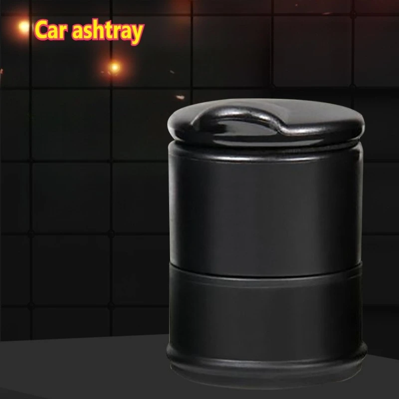 Portable Car Cigarette Ashtray Cup With LED Light Detachable One Touch Open Vehicle Ashtray Holder Ashtray Auto Accessories