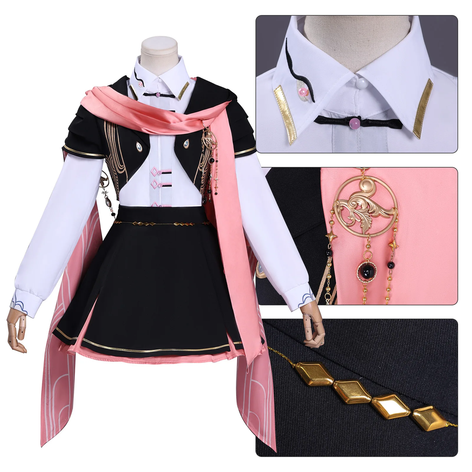 

Game Tears of Themis Heroine Miss Lawyer Cosplay Costume Heartbeat Curse Black Coat Skirt Uniform Woman Kawaii Carnival Suit