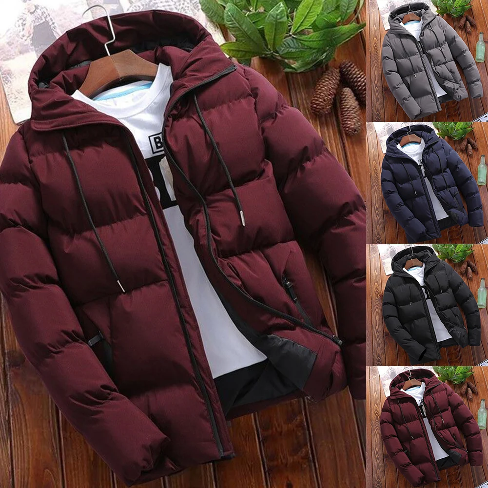 سترة سترة كاجوال سميكة ودافئة للرجال مع غطاء للرأس معطف سادة بأكمام طويلة للأعمال والارتداء اليومي في مواسم مختلفة #6