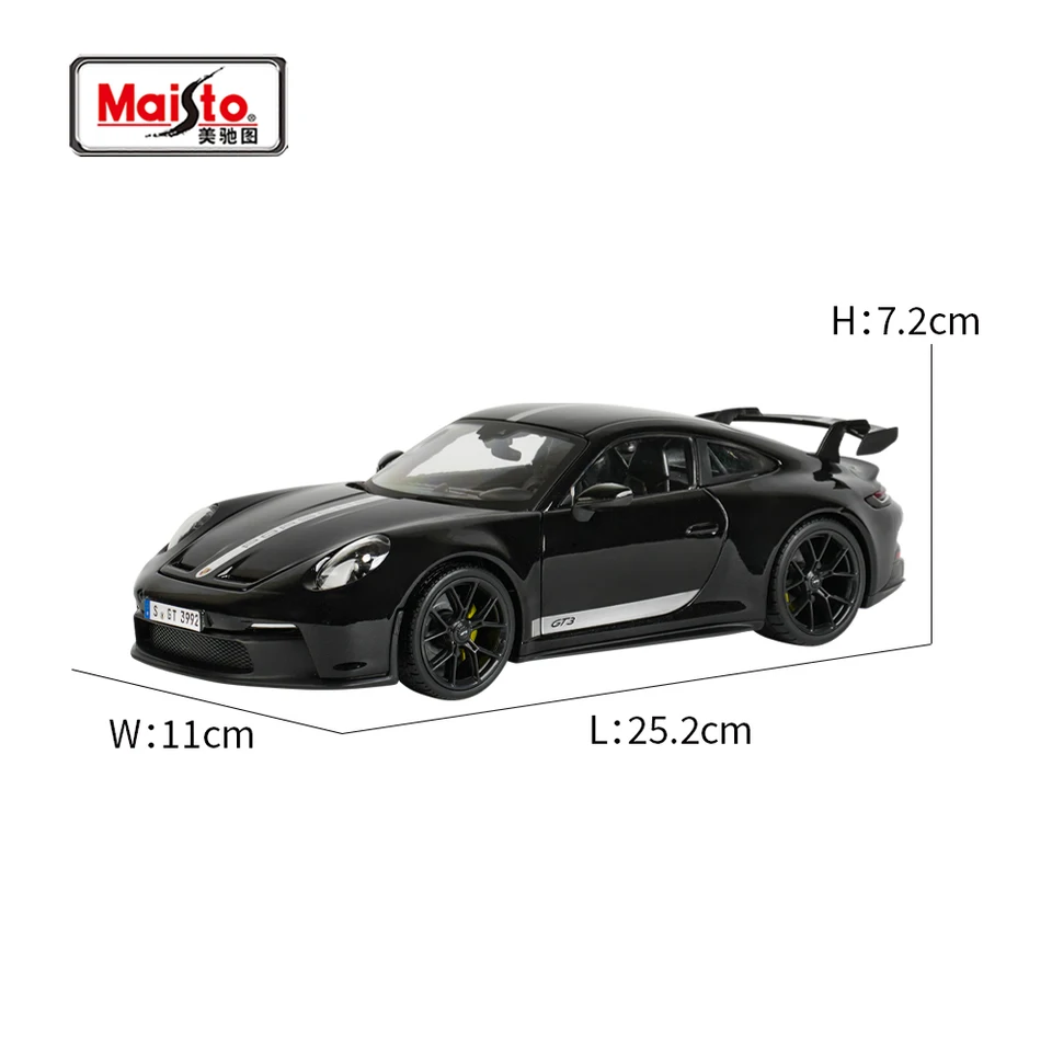 Maisto 1:18 2022ポルシェ911 GT3ブルースポーツカー静的ダイキャスト