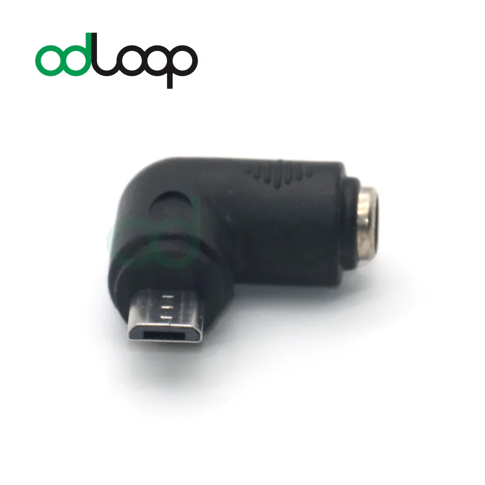 Odring 5-Pack تيار مستمر السلطة الزاوية اليمنى موصل المصغّر USB ذكر إلى تيار مستمر برميل موصل الطاقة لمراقبة CCTV أمن الوطن