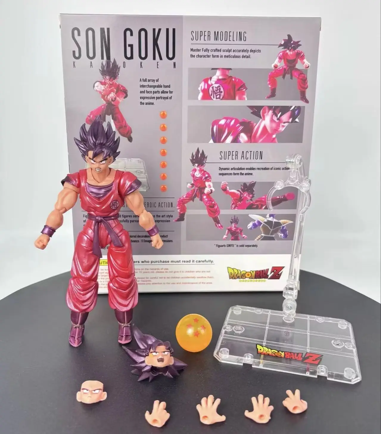 Bandai Dragon Ball Große Goku Kaioken Anime-Figur - Desktop-Dekoration Modell Jungen- und Fan-Geschenk Sammlerstück Actionfigur