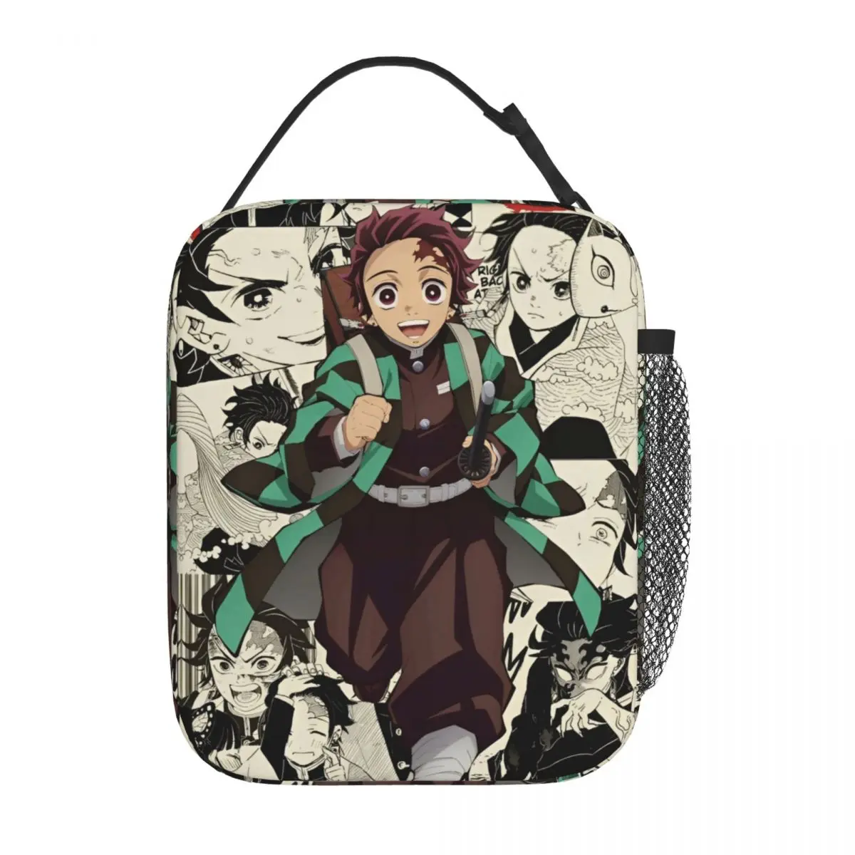 Demon Slayer Anime Tanjiro Kamado Insulated Lunch Bags Large Lunch Container Thermal Bag Tote Lunch Box Outdoor Food Handbags