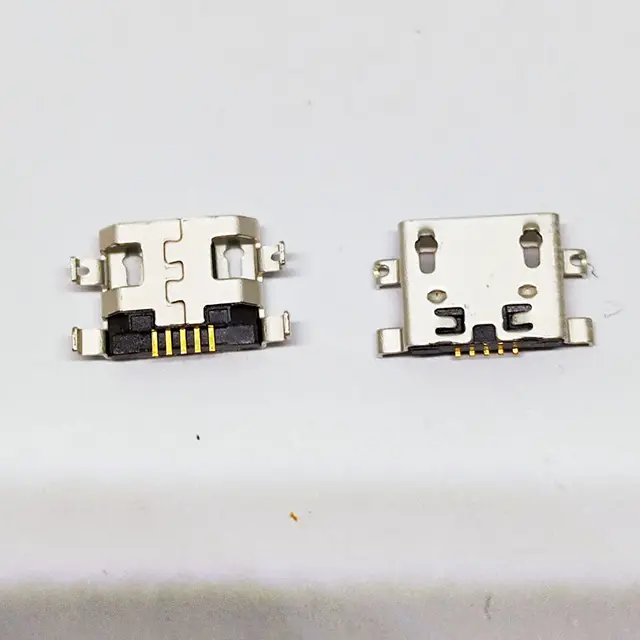 100Pcs Port ładowania Stacja dokująca 5pin ciężka płyta 0.8mm typ B bez boku Ładowarka Złącze mobilne Mini USB naprawa tabletu mobilnego Wtyczka ogonowa