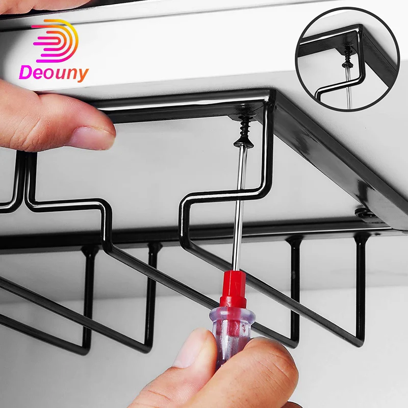 

DEOUNY Wine Glass Holder Wine Cabinet Decoration Wine Rack Home Upside Down Goblet Rack Hanging Cup Rack