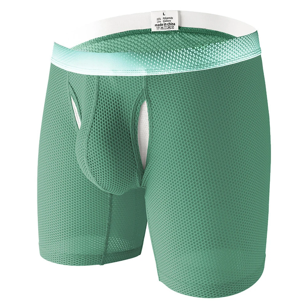 Breathable Long Leg Boxers Blue Breathable Trunks Casual Wear Classic Style Comfortable Fit Lightweight Fabric