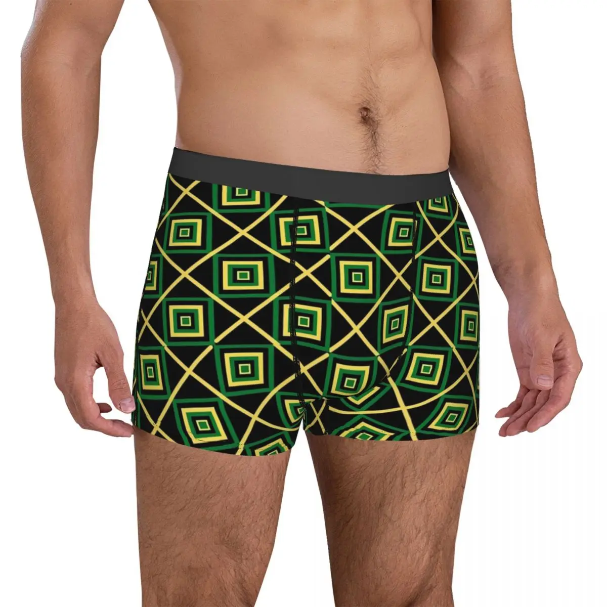 Jamaican Flag Inspired Underwear Retro Men's Shorts Briefs Breathable Boxershorts Trenky Printing Oversize Panties