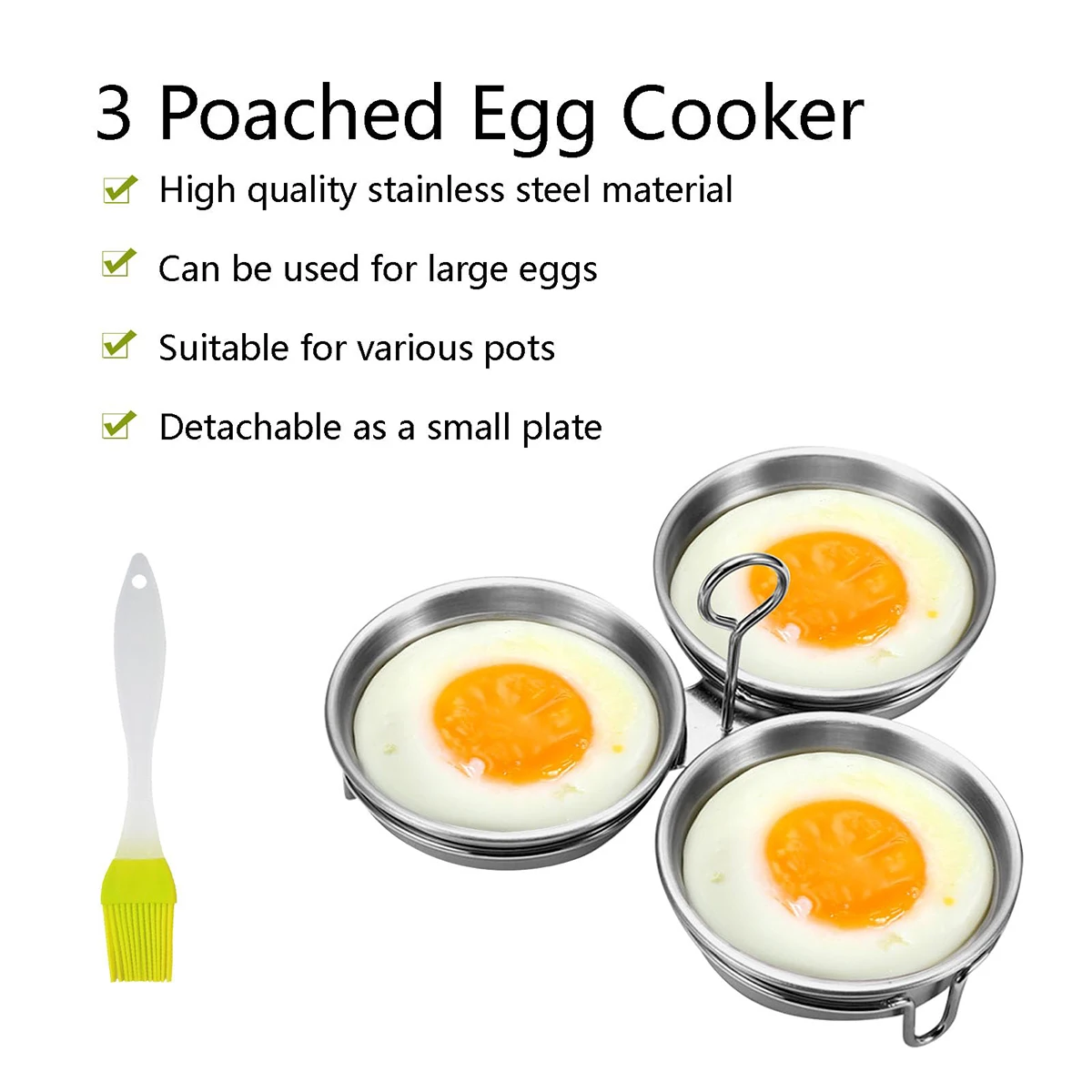 Stainless Steel Egg Poacher Poaching Pan Mould Egg Steamer Steamed Egges Mold Hoousehold Kitchen Cooking Tool Gadget