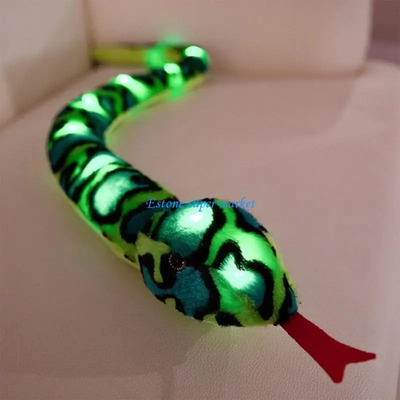 090B LED Light Up Plush Snake Toy Festival Stuffed Snake Dolls For Children Nighttime