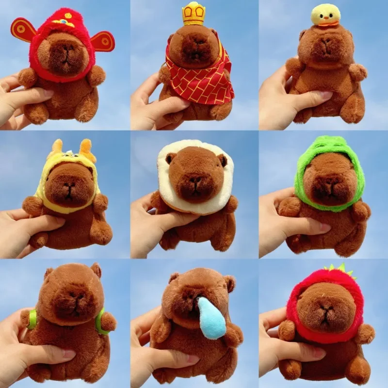 Kawaii Capybara Plush Toy Bag Pendant Keychain Cute Fluffy Doll for Kids Backpack Decor Birthday Christmas Gift