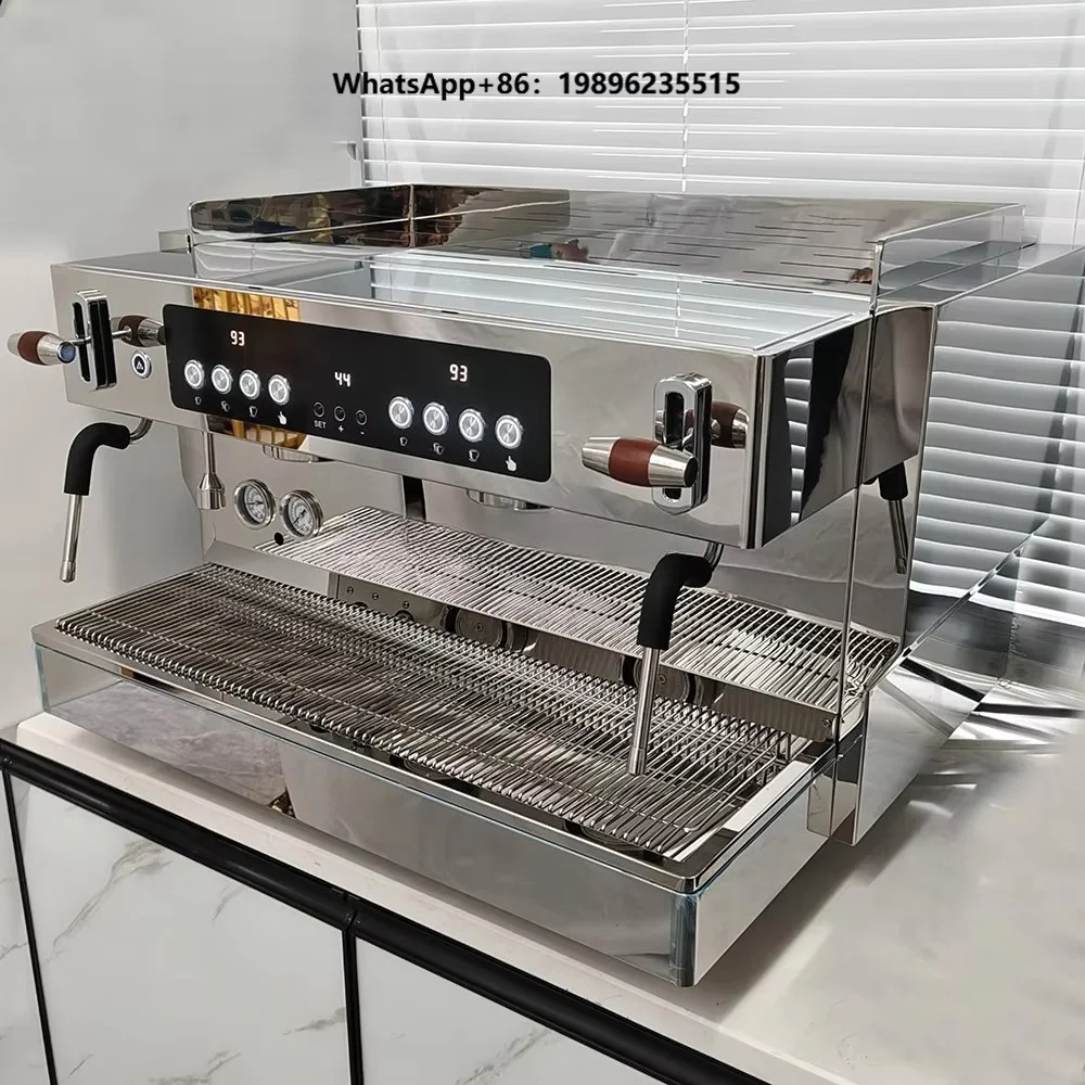 9Bar Rotary Pump T3 System Multiple Boilers Double Groups Espresso Machine With Fully Mirror Stainless Steel Body