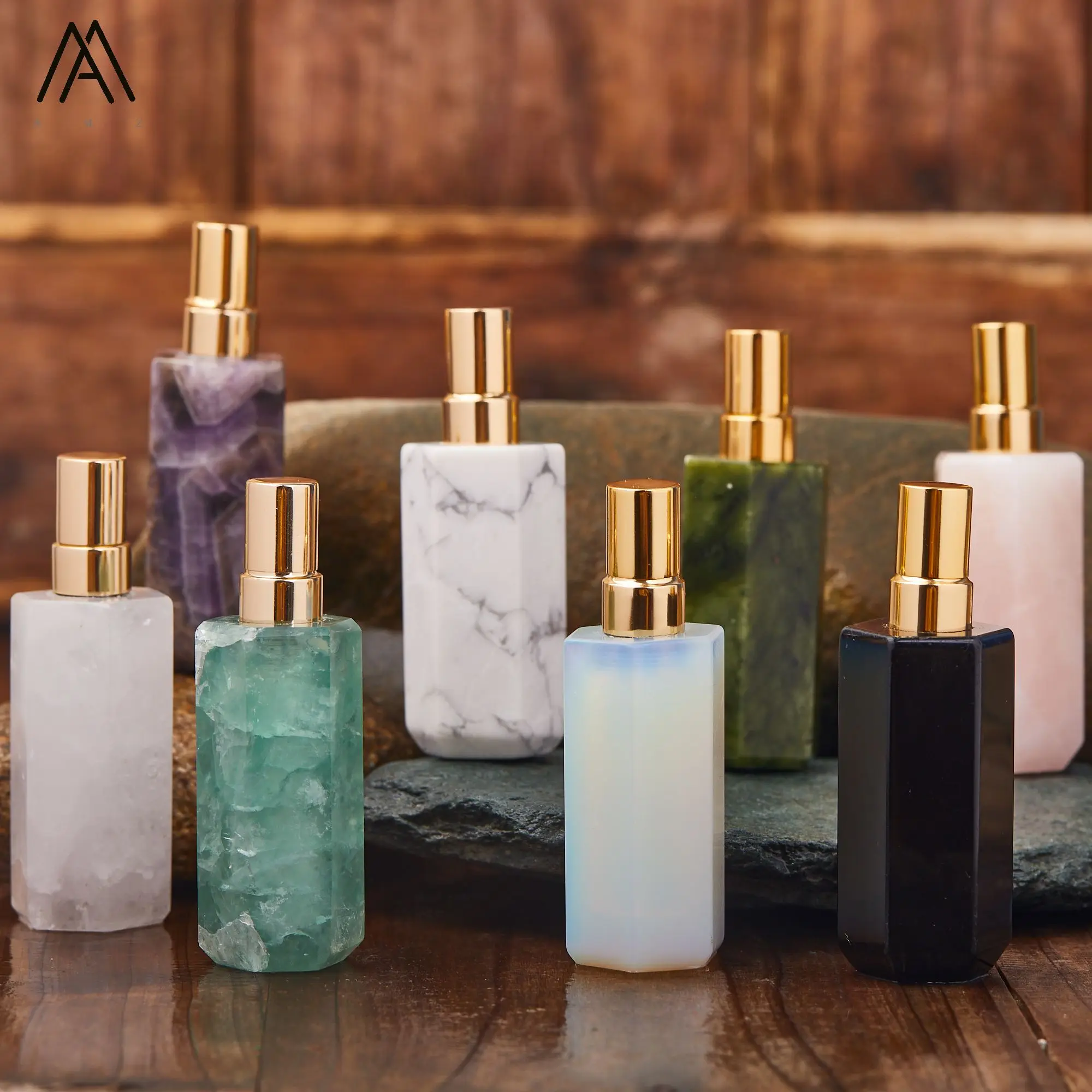 

Natural Amethyst Crystals Perfume Bottle Women Quartz Crystal Essential Oil Diffuser High Quality Reiki Healing Gemstones