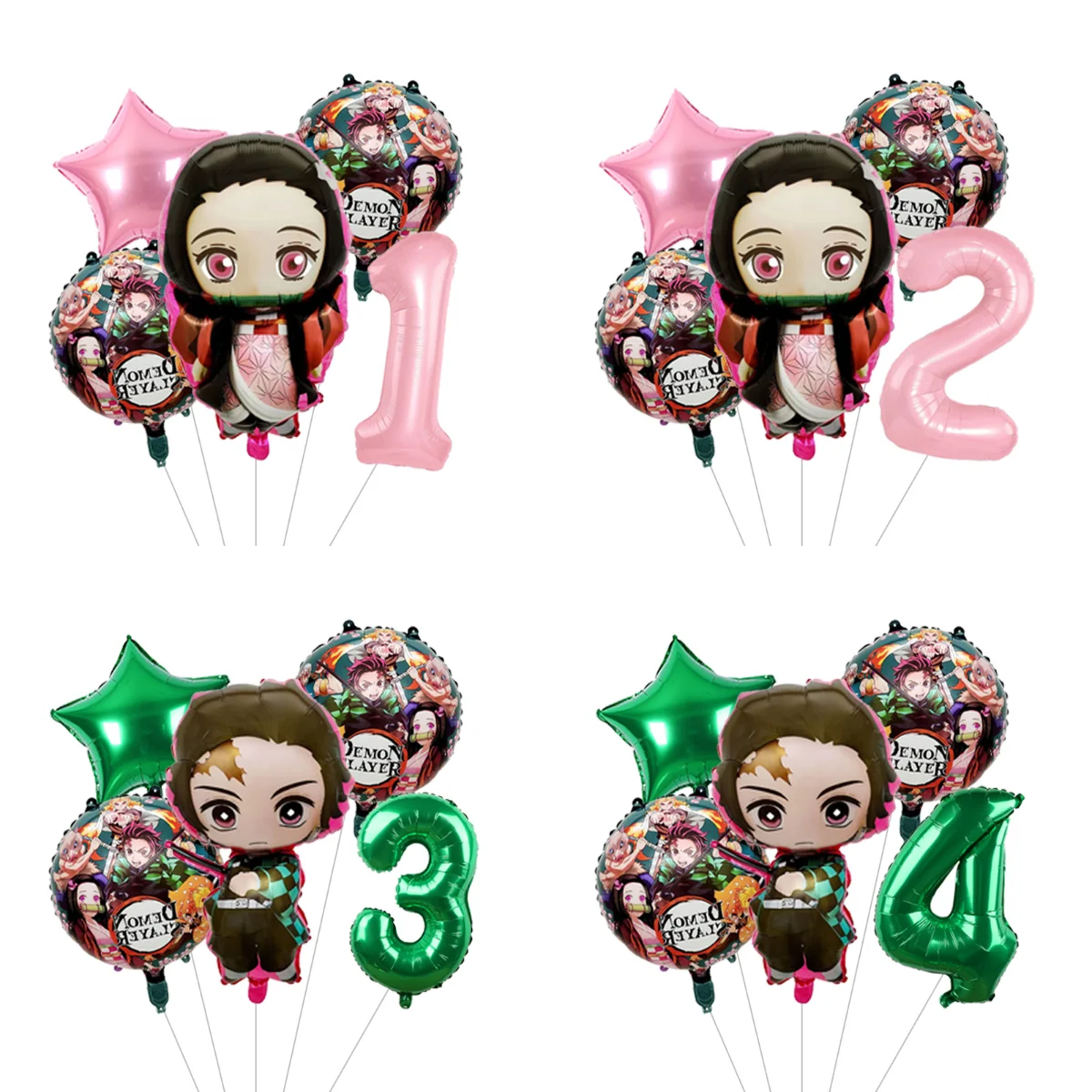 Globos de Dibujos Animados de Demon Slayer, Decoraciones para Fiestas de Cumpleaños con Temática de Anime, Artículos para Fiestas Infantiles, Globos al por Mayor