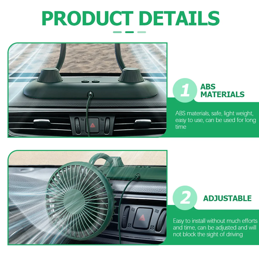 

Car Cooling 360° Rotatable Usb Fan For Vehicle Interior Abs Lightweight Adjustable Auto Fan For Rv Stroller Ventilation Car