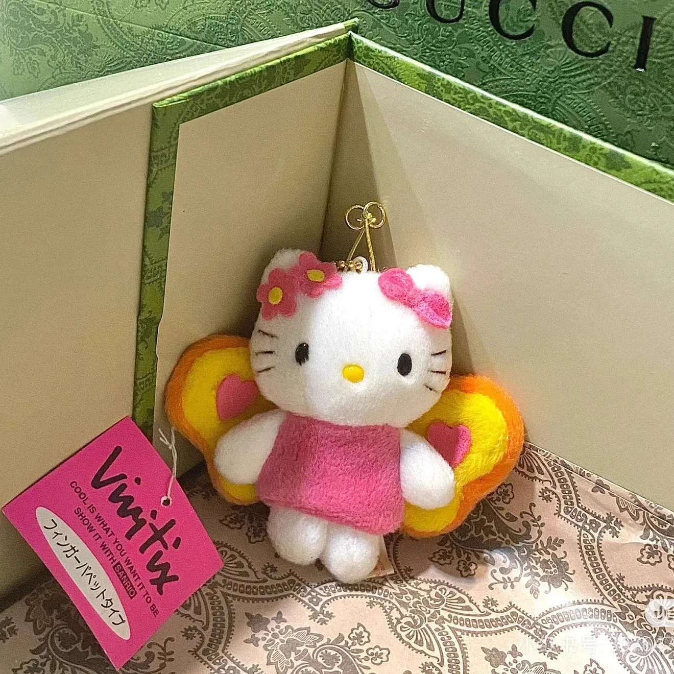 Hello Kitty Flower Fairy Vlinder Knuffel Hanger Sleutel Rugzak Charme Kt Pluche Pop Pop Accessoires