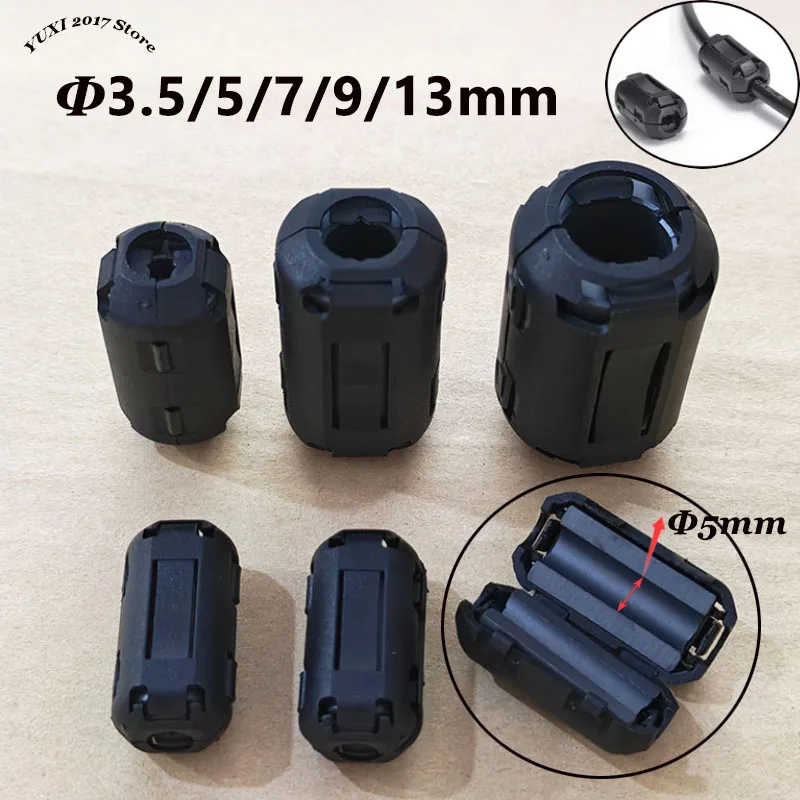 3.5/5/7/9/13mm Ferrite Core Cord Ring Noise Filter For Noise Suppressor Filter Ring Clip On Wire Power Cord Video Cables Tools