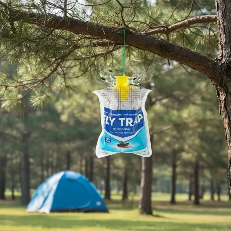 Nueva trampa para mosquitos, 1 unidad, trampa colgante para moscas, bolsa desechable para atrapar moscas, trampa para moscas, avispas e insectos, para exteriores.