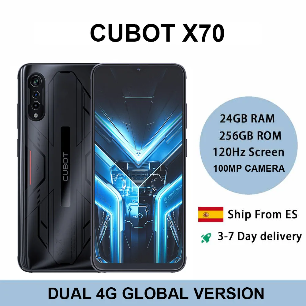 [Ship From ES] Smartphone Android Cubot X70, Helio G99, 120Hz 6.583 Inch Screen, 24GB RAM(12+12GB), 256GB ROM, 100MP Camera, NFC