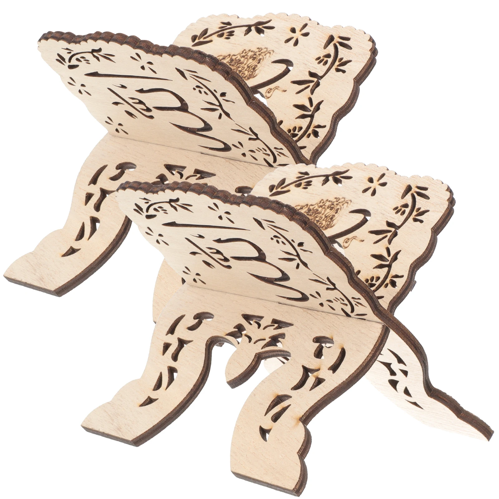 

2pcs Wooden Bookshelf naments Recipe Stand Reading Holder Bible Quran Display Bracket Craft Item Table Top Decor