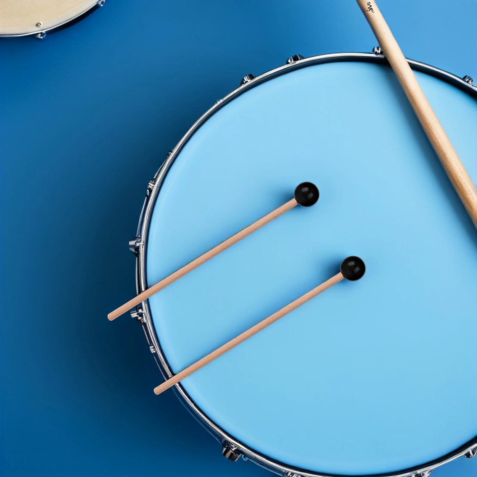 

2Pcs Ethereal Steel Drum Mallets Portable Compact Wood Handle Rubber Mallets for Marimba Xylophone Musical Instruments