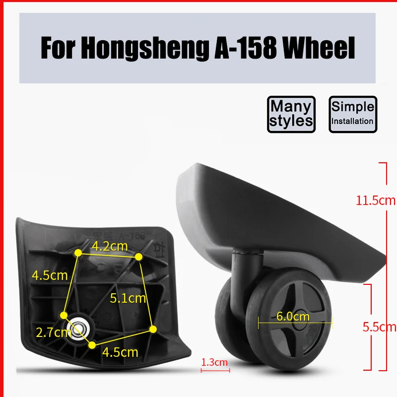Suitable For Hongsheng A-158 Universal Wheel Replacement Suitcase Smooth Silent Shock Absorbing Wheel Accessories Wheels Casters