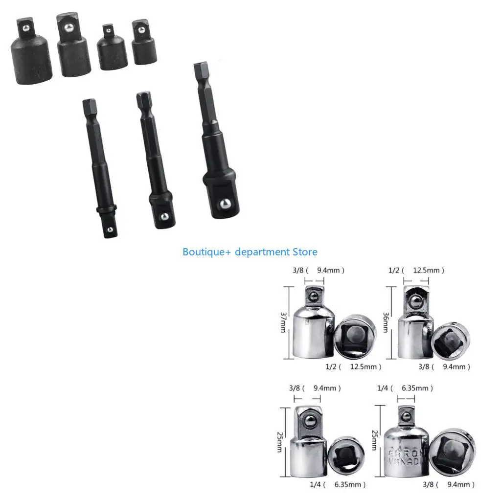 

E1PD Переходная бита с квадратным гнездом, различные размеры, 3 удлинителя в комплекте, аксессуары для стальных