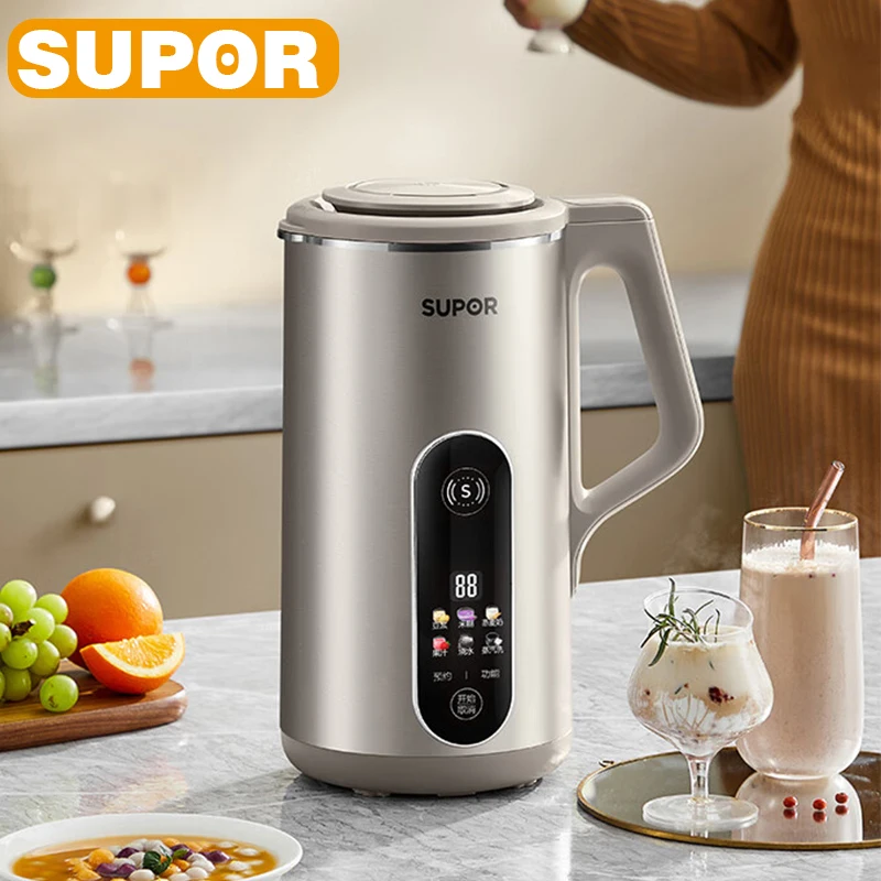 SUPOR Filter-Free Soymilk Maker 1200ML 304 Stainless Steel Food Mixer Multifunctional Portable NFC Home Soymilk Machine