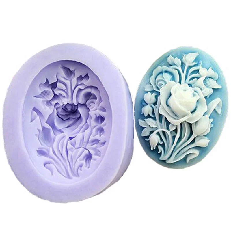 

Ellipse Carved Silica Gel Soap Mold DIY Square Cake Shape Soap Mold Production Consumable 3D Manual Decoration Mold Tool Mold