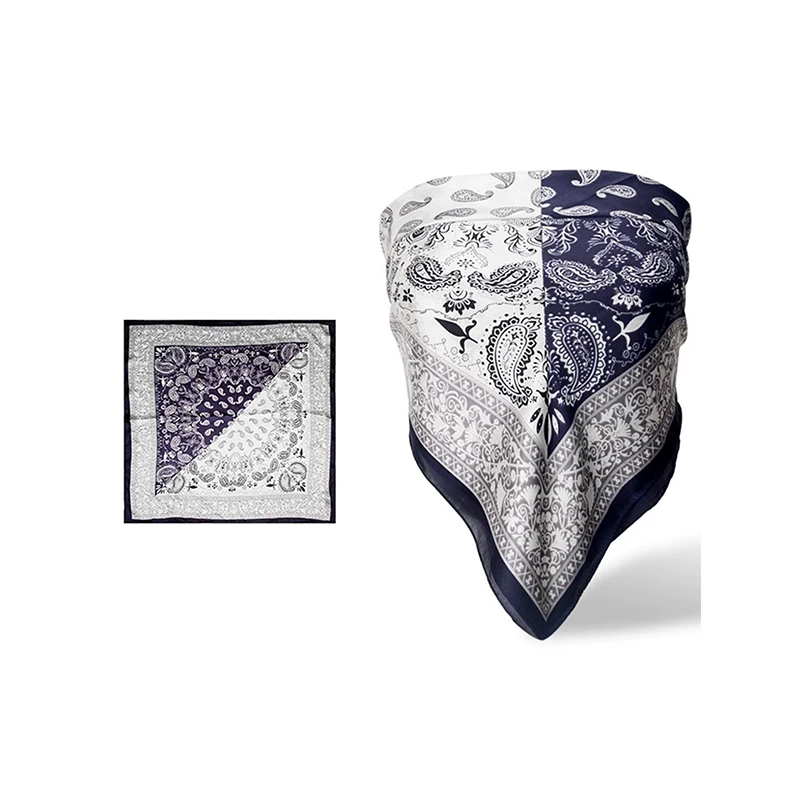 Retro caju flor quadrado hijab cachecol hiphop cachecol calças cachecol 60cm lenço de seda simulado neckband para homens e mulheres cabelo com