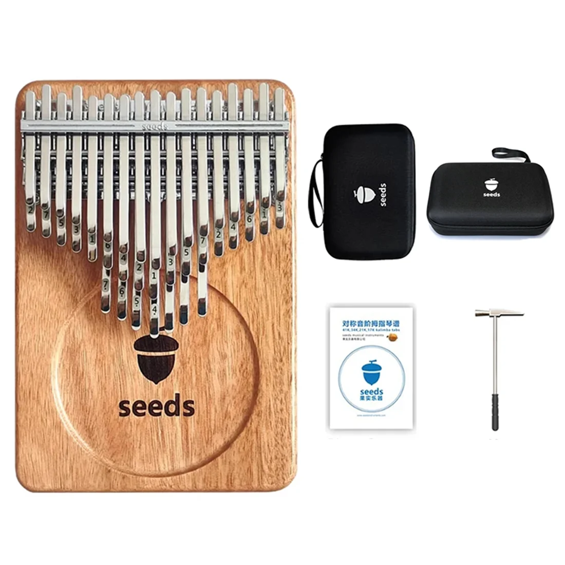 Kalimba Thumb Piano 41 Keys Chromatic C Tone Professional Solid Wood Finger Percussion Instrument Gifts with Storage Case