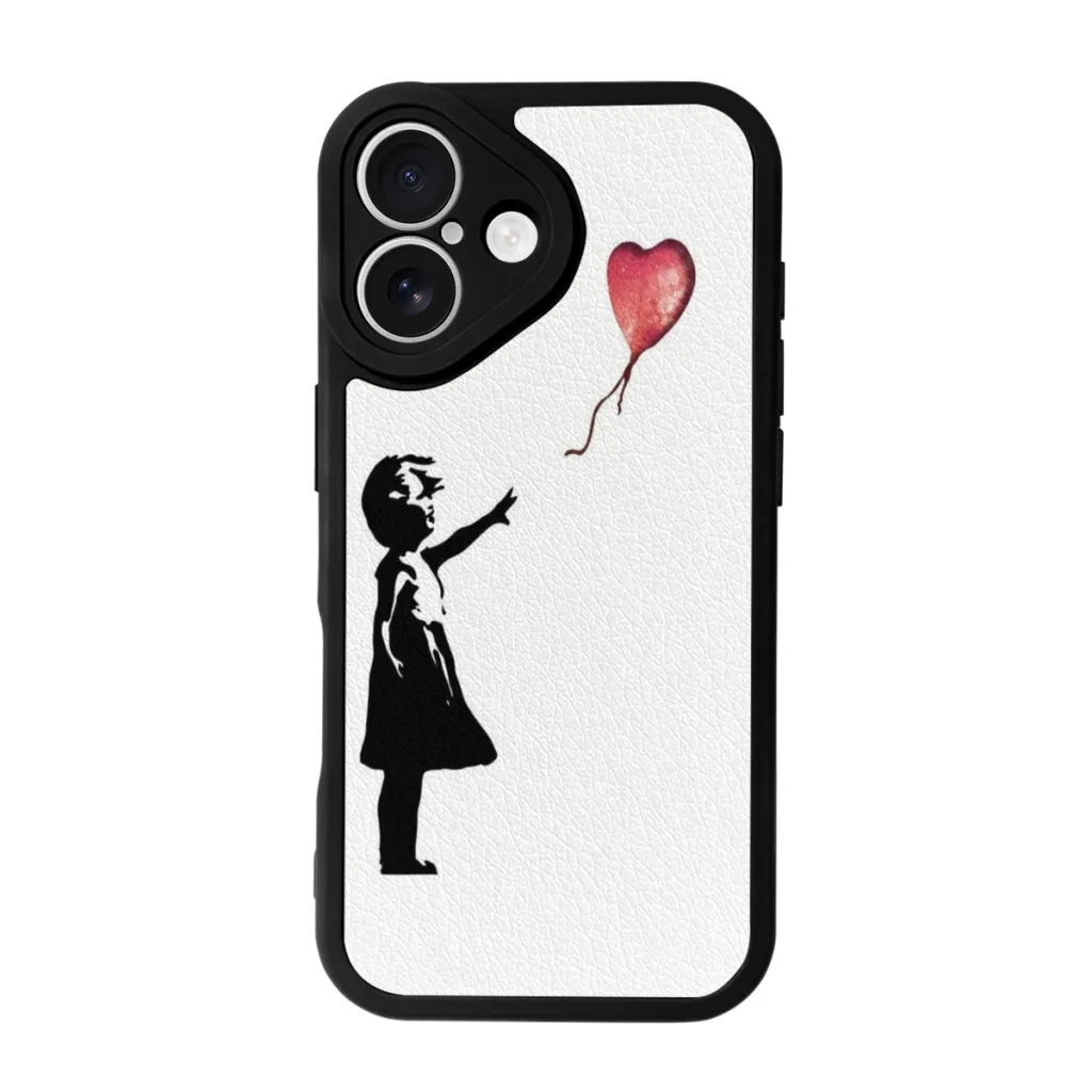 

Banksy - Girl with balloon red Phone Case For iPhone 16 Pro Max Plus Soft Silicone Skin Case