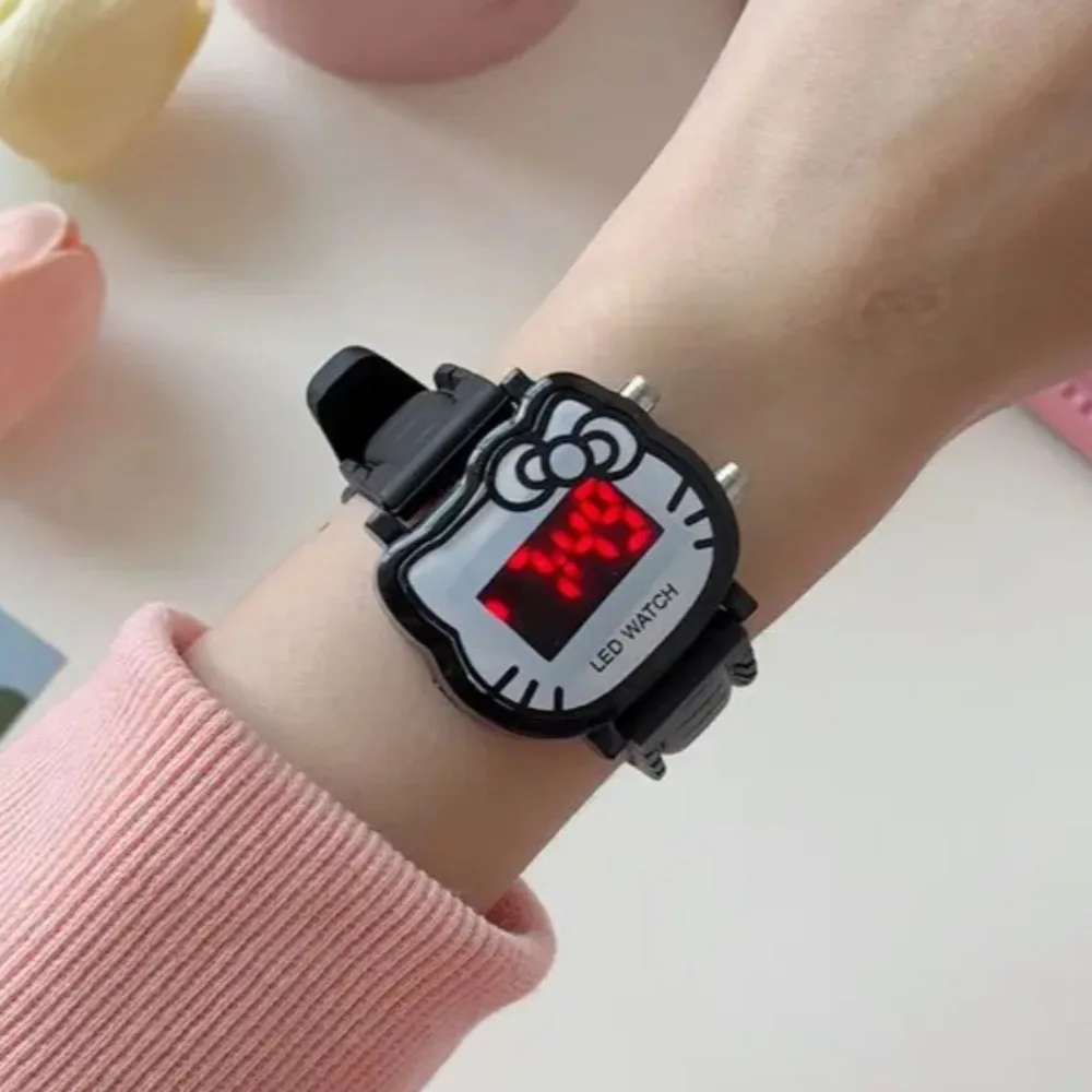 

Hello Kitty Watches Cute Cartoon Originality LED Noctilucent Electronic Watch Fashion Delicate Student Wrist Watch New Gifts