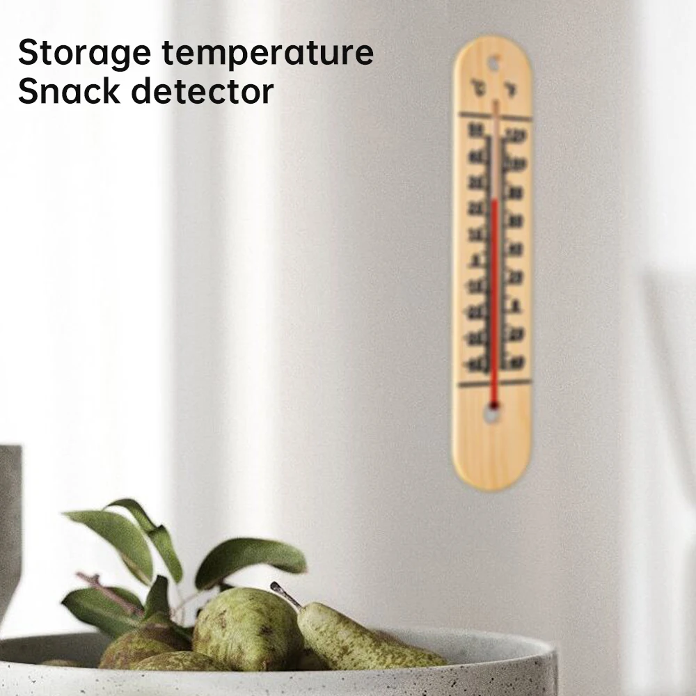 Wood Wall Hang Thermometer Indoor Outdoor Logger Meter Garden House Garage Garden Breeding Temperature Controller