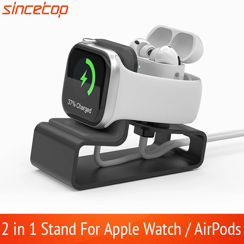 

Aluminum Charging Stand for Apple Watch Ultra 1 2/9/SE/8/7/6/5/4/3,Nightstand Desk Charger Holder Base Dock For Airpods 1/2/Pro